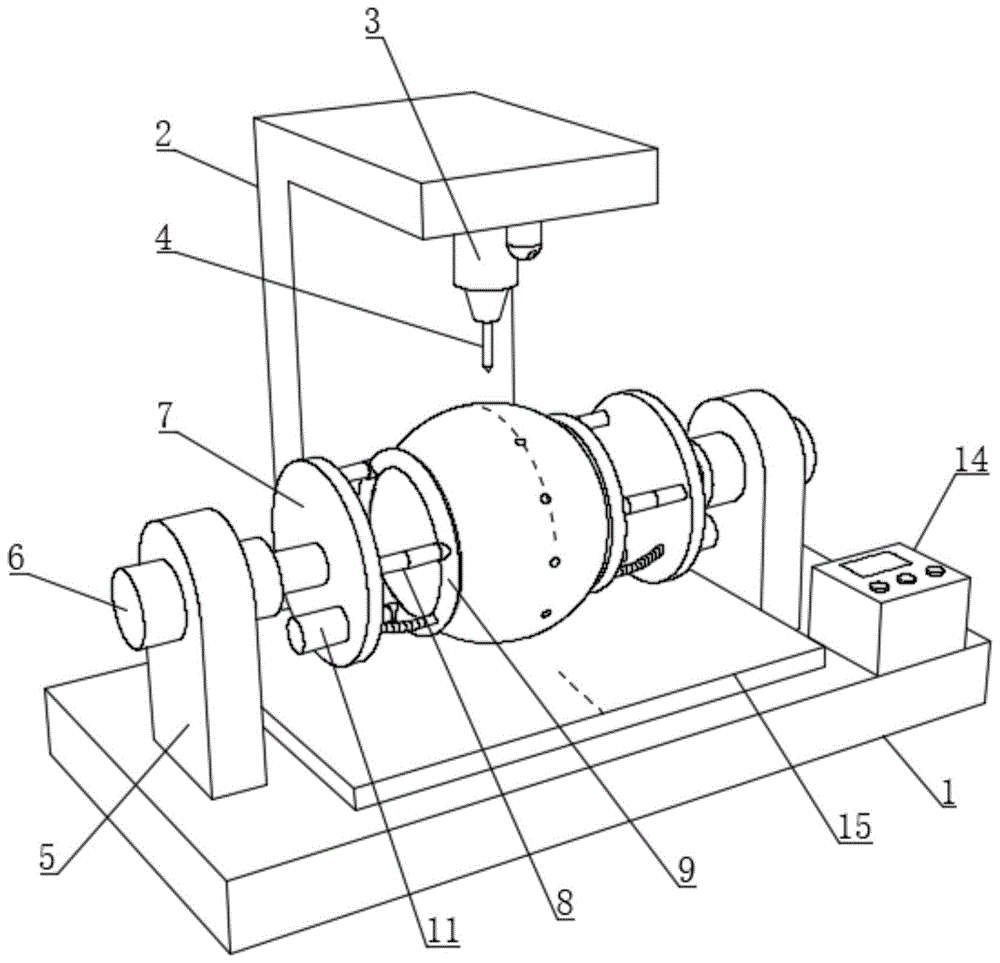 一种适用于空心球体环形孔位加工的打孔机的制作方法