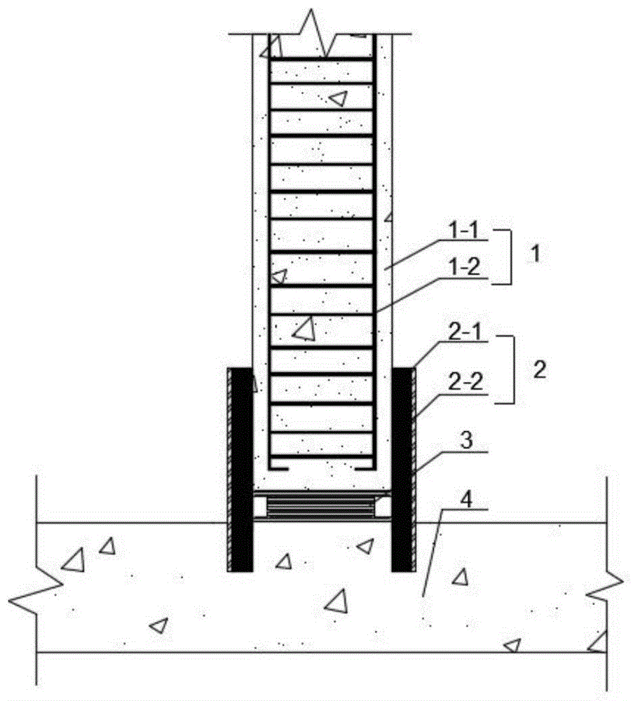 一种柱端约束转动装配式摇摆柱体系的制作方法