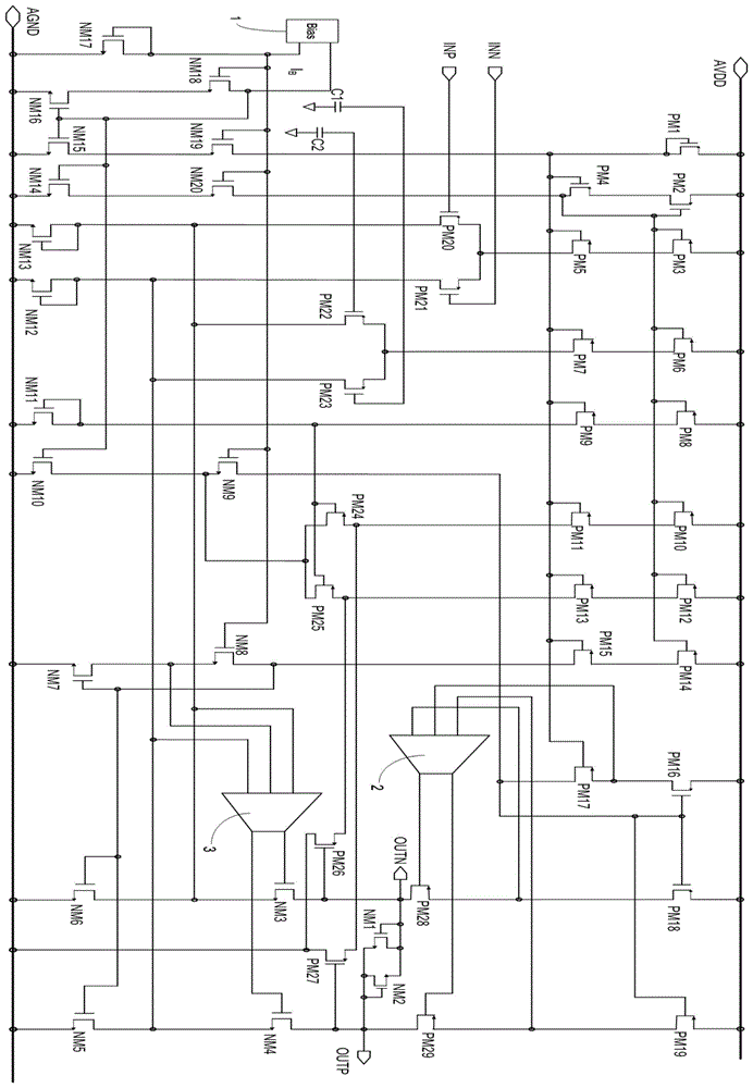 低噪声全差分高压运算放大器的制作方法