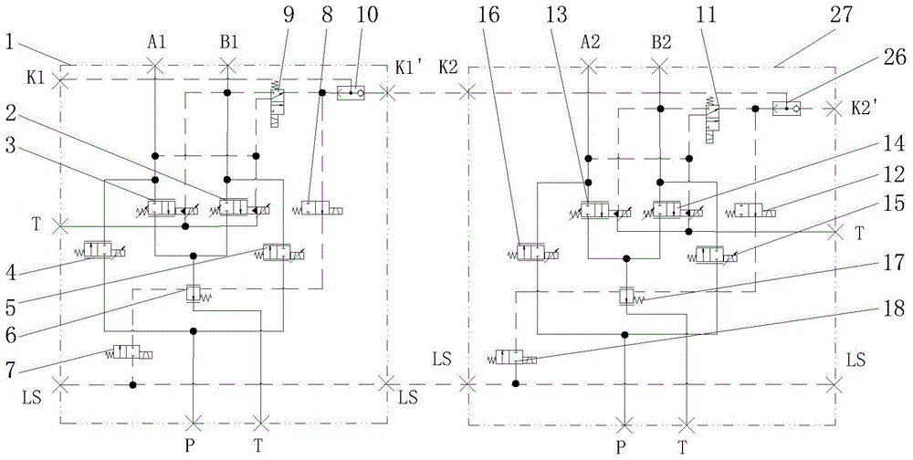 一种具有回油路补偿负载敏感功能的组合阀的制作方法