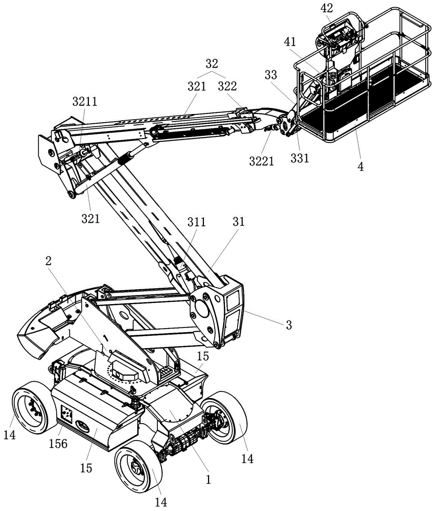 一种曲臂式高空作业平台电动车的制作方法