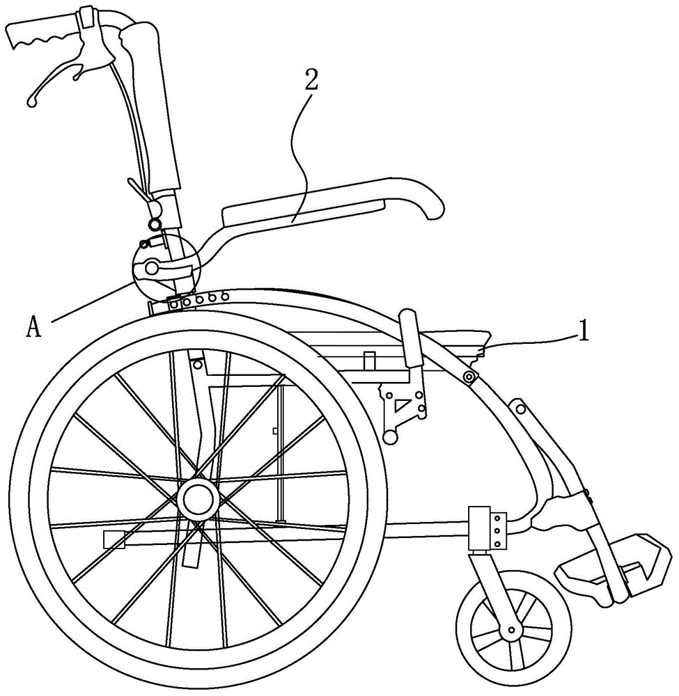 一种应用于便捷式折叠轮椅上的扶手连接结构的制作方法