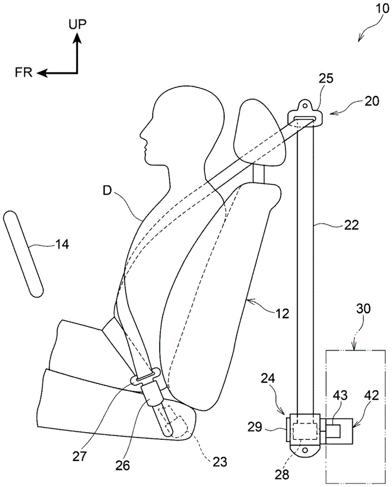 车辆的座椅安全带用的控制装置的制作方法