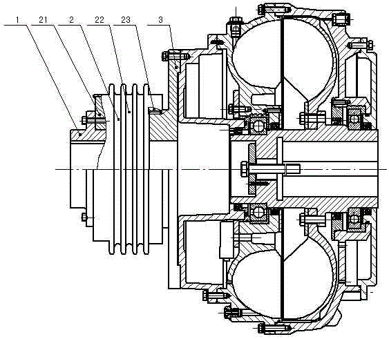 一种用波纹管联轴器联接的限矩型液力偶合器的制作方法