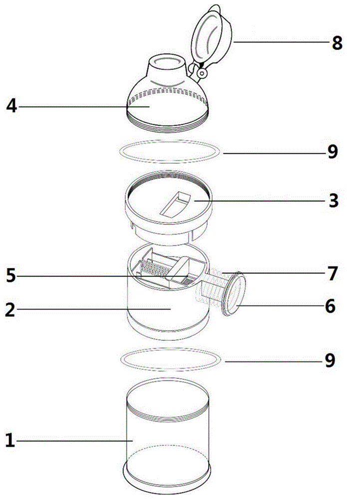 手动式定量奶粉储藏罐的制作方法
