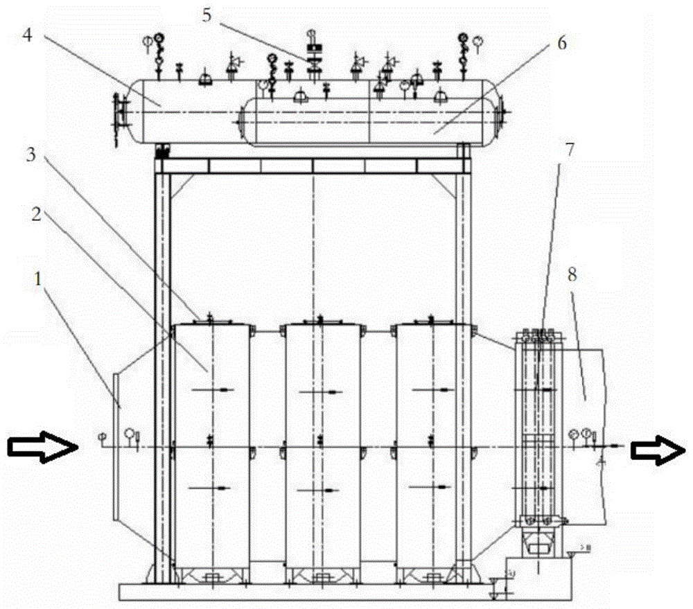 多组螺旋翅片管组合式余热蒸汽锅炉的制作方法