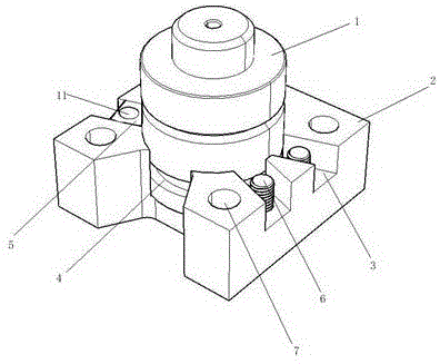 一种用于固定氮气弹簧的压块法兰结构的制作方法