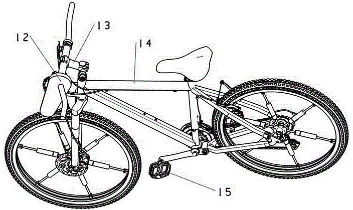 自行车,主要包括,车架,前后轮,车座,踏板;车架前后分别安装有前轮与