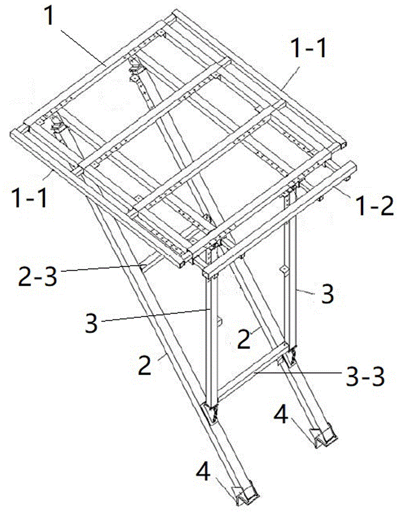 三角式可伸缩电梯井操作平台的制作方法