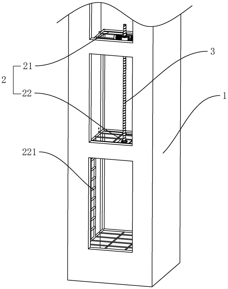 一种具有安全防护功能的电梯井道用内爬架结构的制作方法