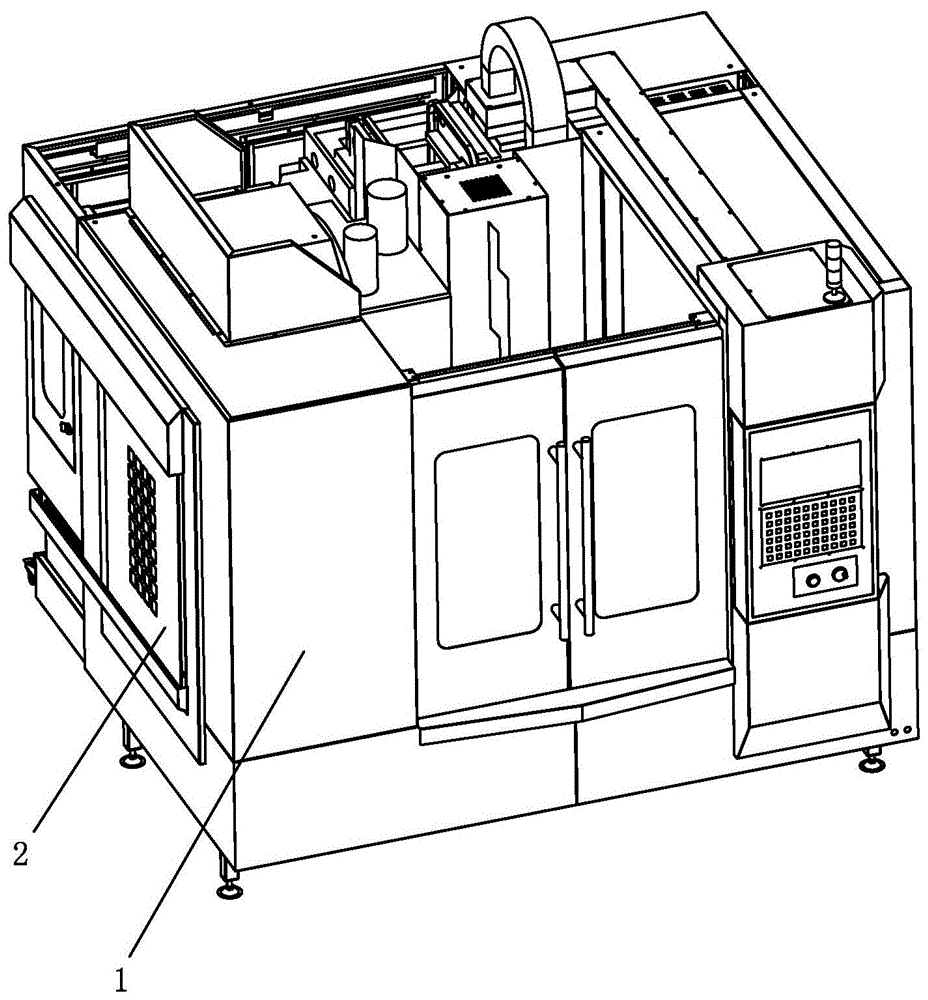 具有自清洁侧面自动门的加工中心的制作方法