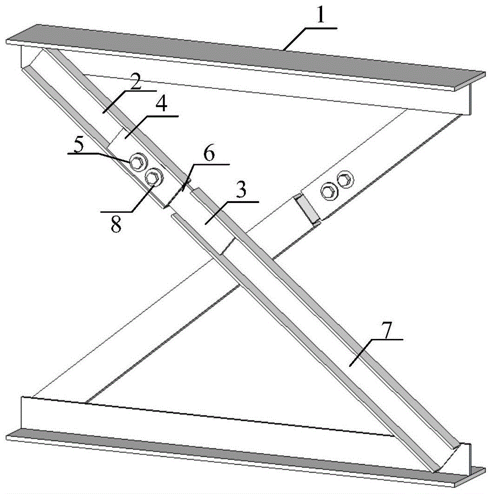 一种带摩擦阻尼器的震后快速恢复的剪切型钢桁架连梁的制作方法