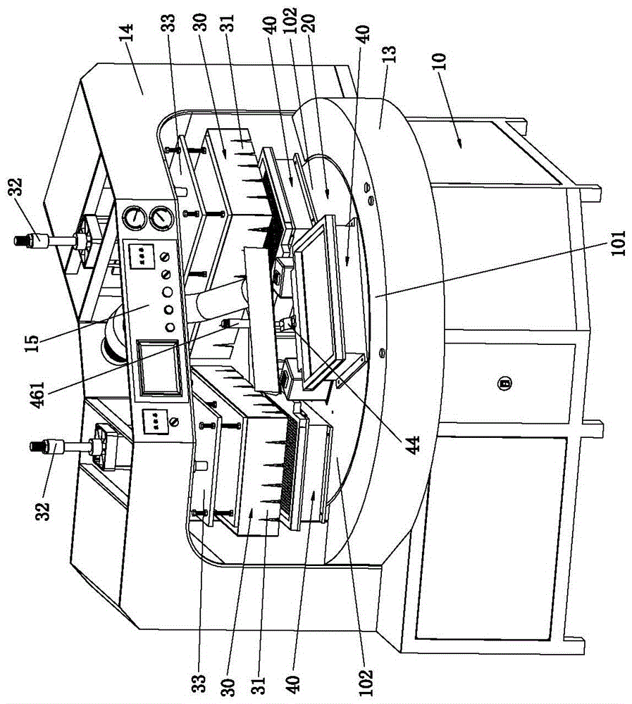 具有活动式接口真空管的转盘式真空加热定型机的制作方法