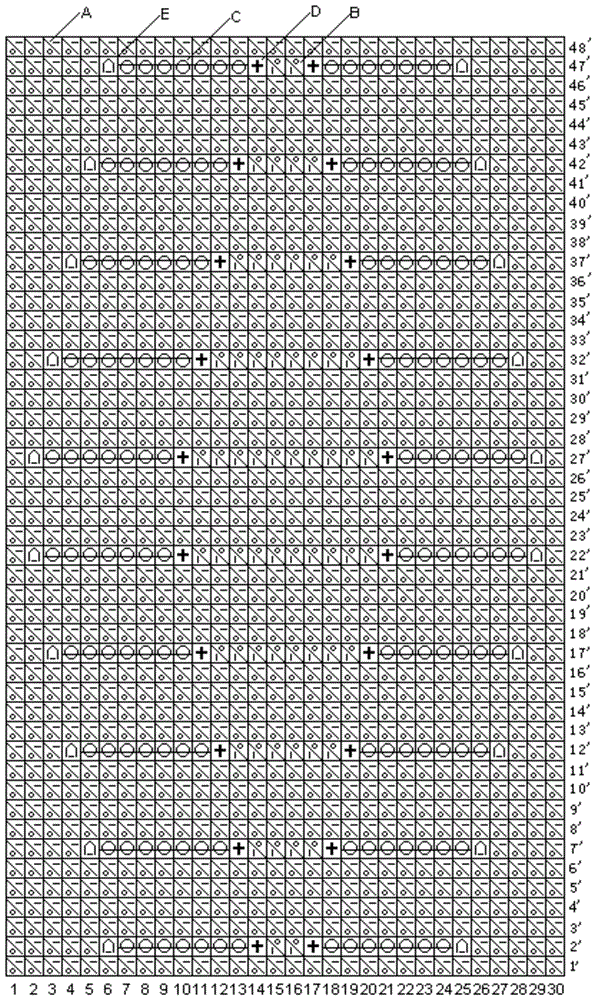 龟背纹针织组织的制作方法