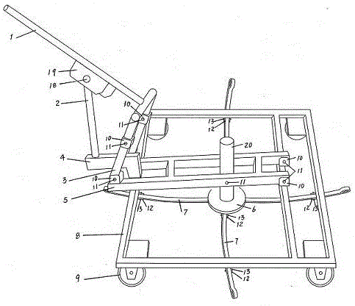 一种适用于花盆挡车器内的连杆式升降移动装置的制作方法