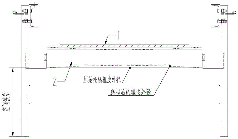 不拆托辊测量辊皮磨损量的工具的制作方法