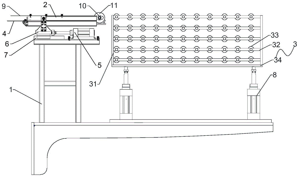 一种用于平压热压机的伸缩接料架的制作方法