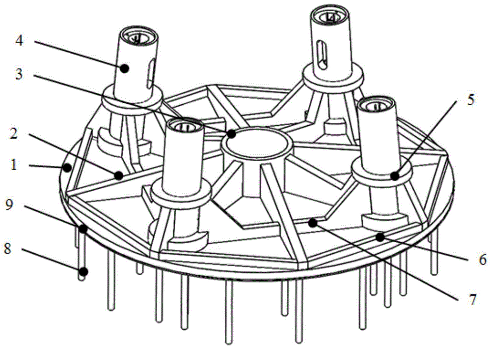 一种格构式混凝土风电塔预制墩台板梁式基础的制作方法