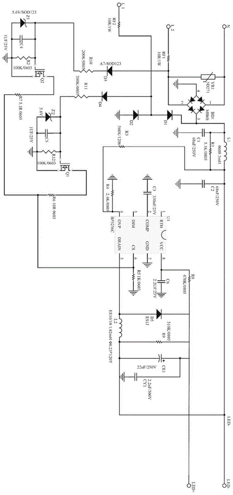 一种省控制MOS管三段调光电路的制作方法