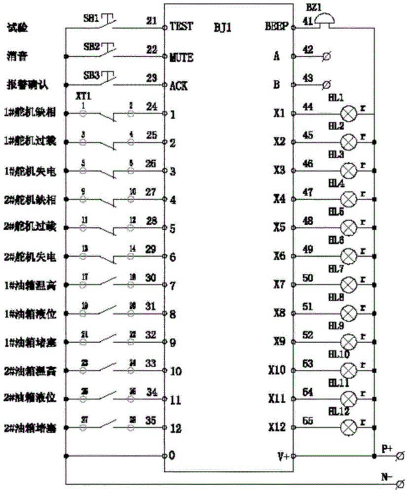 基于机舱舵机操作兼报警箱的远程延伸报警单元的制作方法