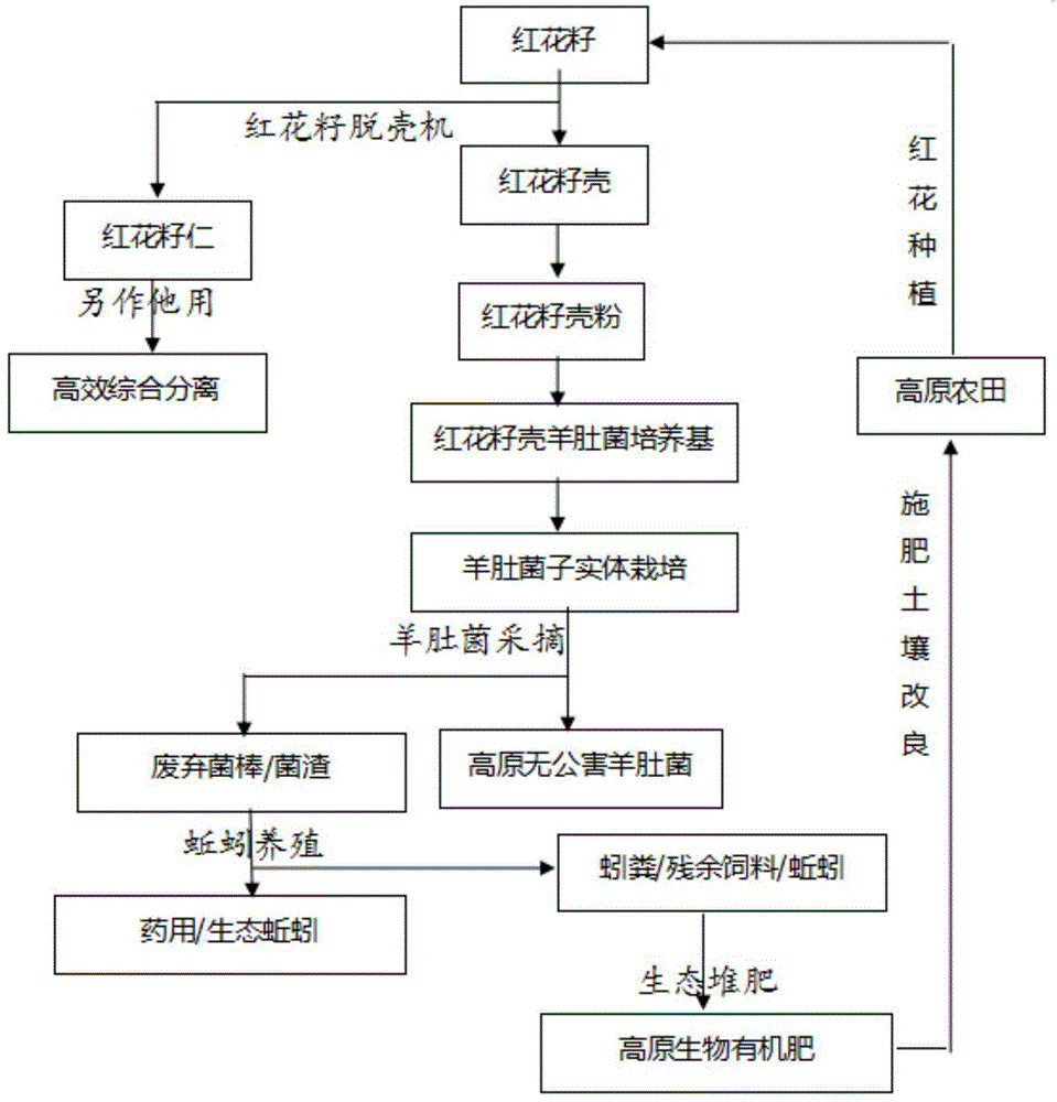 一种红花籽壳生态化综合利用的方法与流程