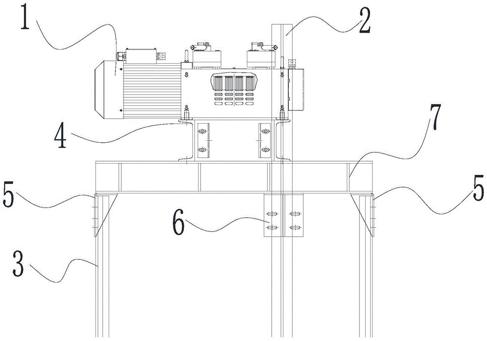一种无机房钢带电梯主机座安装结构的制作方法
