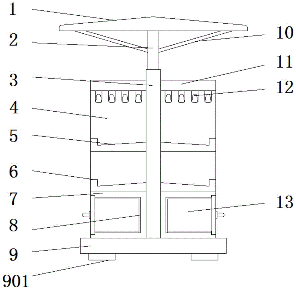 一种建筑施工用工具摆放架的制作方法