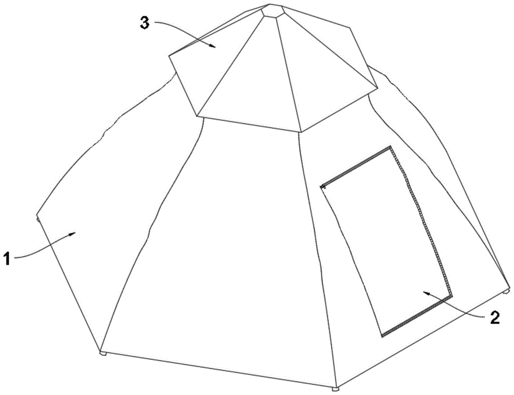 一种带有天窗的旅游接待帐篷的制作方法