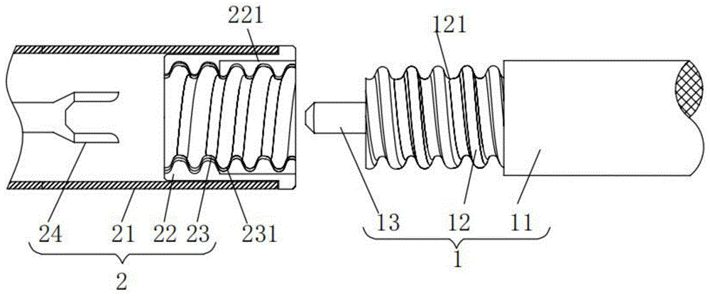 差异径长型同轴电缆端接结构的制作方法