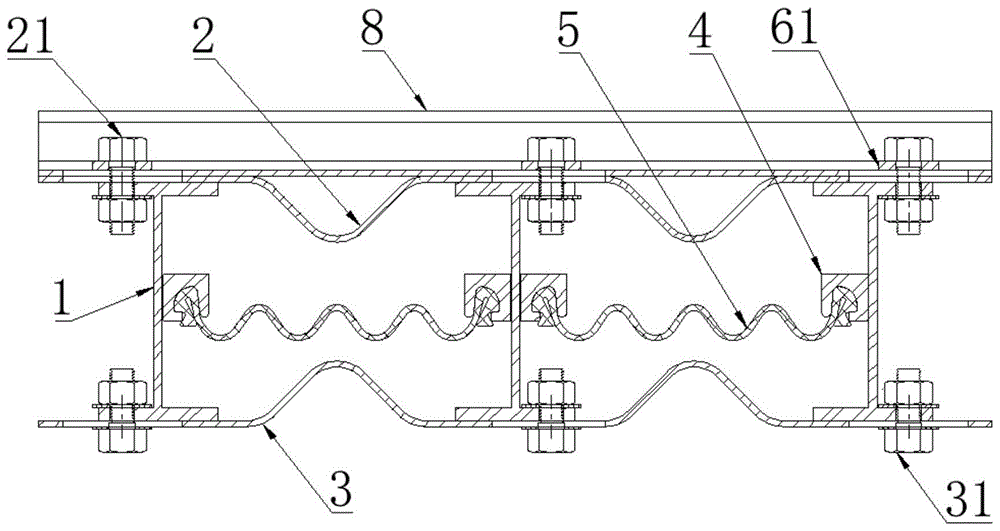 一种钢波纹涵管用多向变位的伸缩连接结构的制作方法