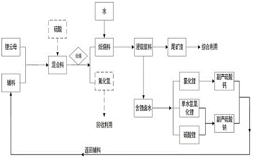 一种从锂云母中提取含锂卤水及制造锂盐的系统方法与