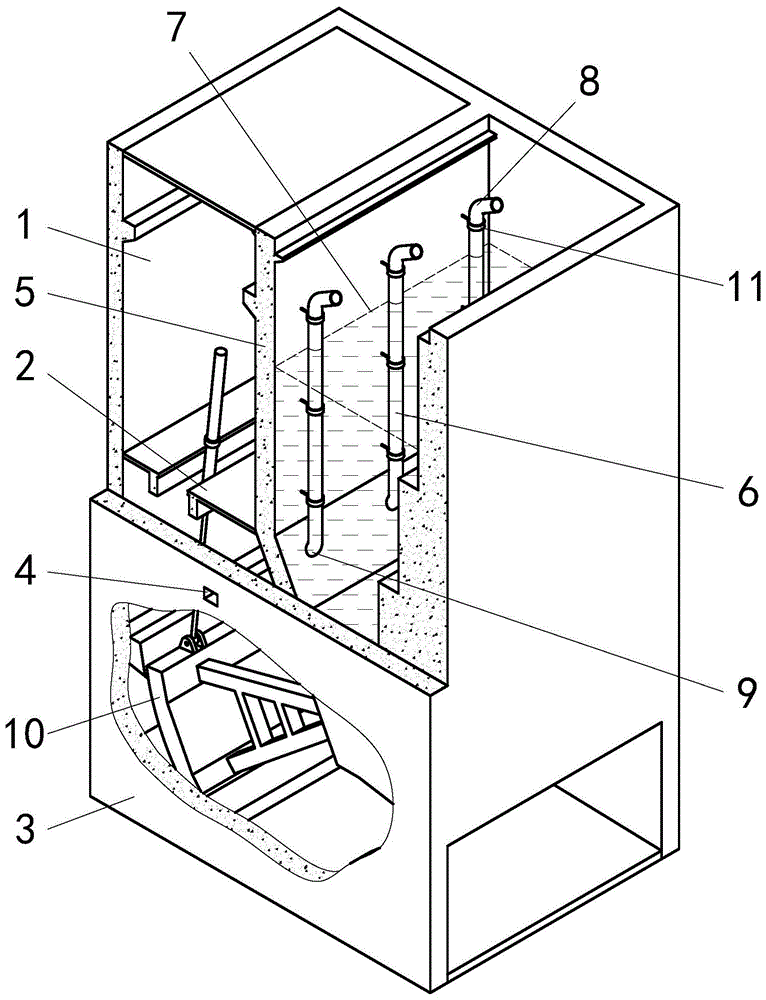 一种增强塔井式进口泄水洞潜孔弧门通气结构的制作方法