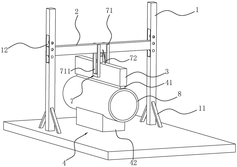 一种水泥管外压试验机的限位装置的制作方法
