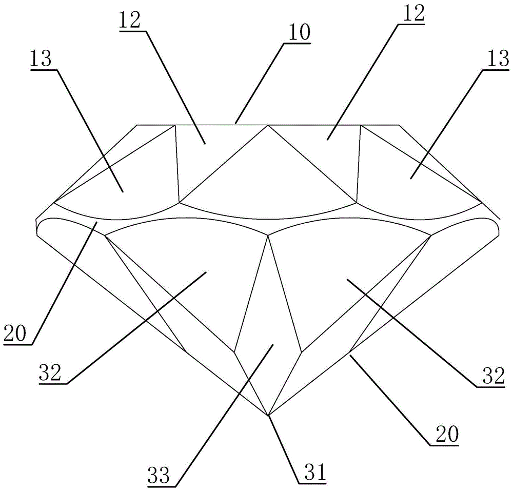 一种具有对称结构的多刻面水钻的制作方法