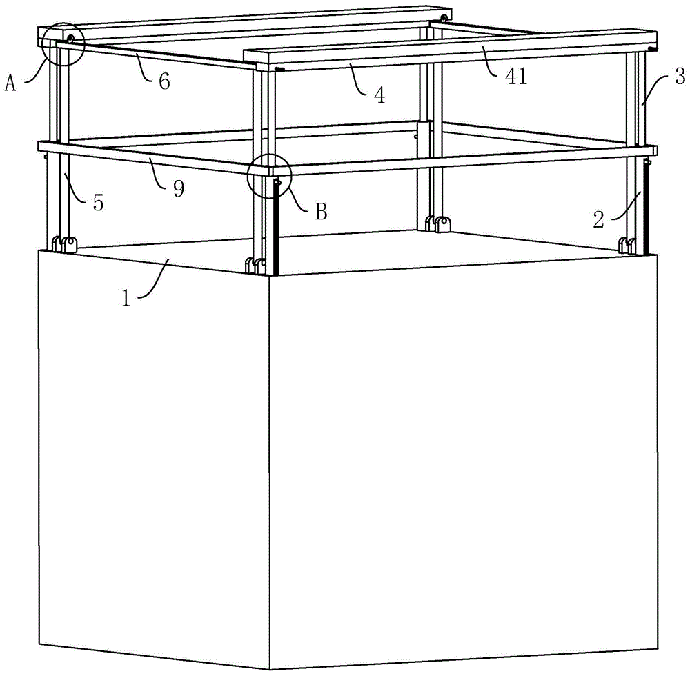 一种可折叠收缩的电梯轿顶防护栏的制作方法