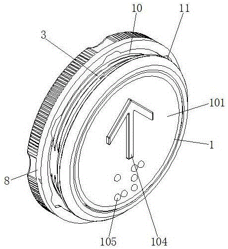 一种用于电梯呼梯的按钮新型构造的制作方法