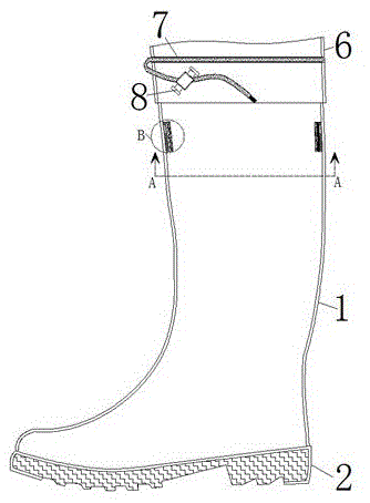 一种防止雨水进入的雨鞋的制作方法