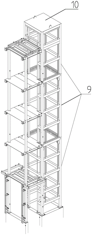 一种加装电梯井道斜、直支撑的牢固结构的制作方法