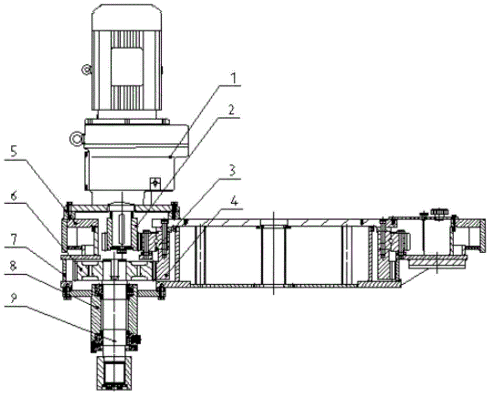 一种立轴行星式搅拌机中大型机的传动结构的制作方法