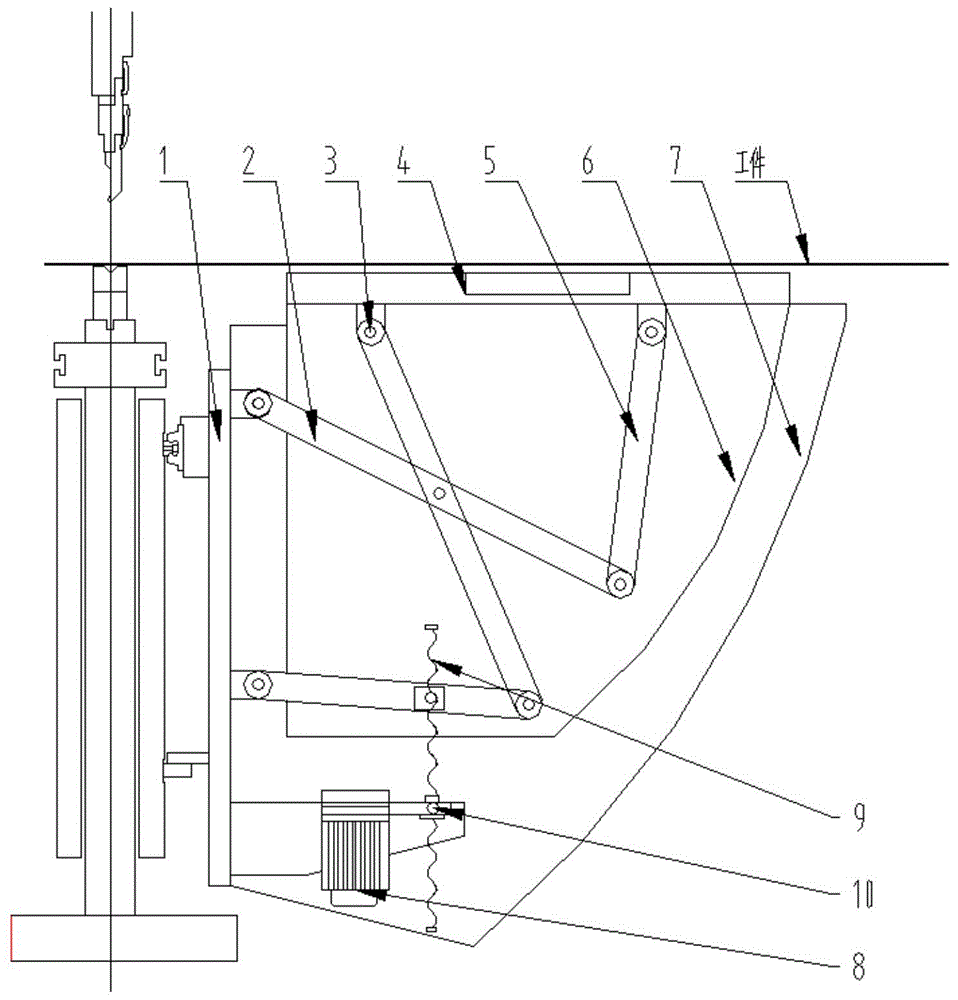 一种数控折弯机四连杆结构随动托料机构的制作方法