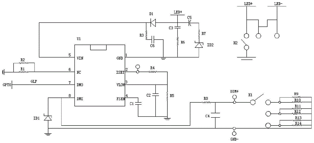 一种0-10V调色温及多段拨码应用电路的制作方法