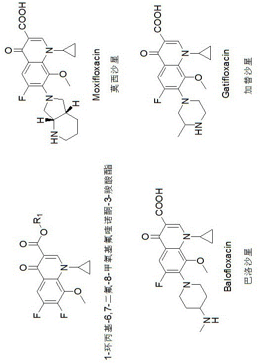 1 环丙基 6 7 二氟 8 甲氧基氟喹诺酮 3 羧酸酯的制备方法与流程 2