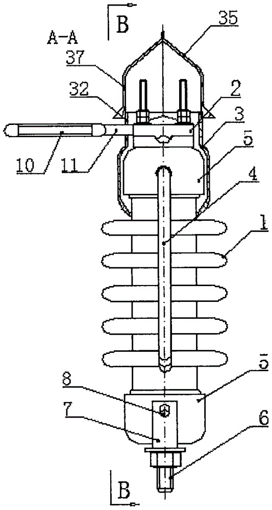 带防鸟害螺帽结构安全罩的防雷瓷瓶绝缘子的制作方法