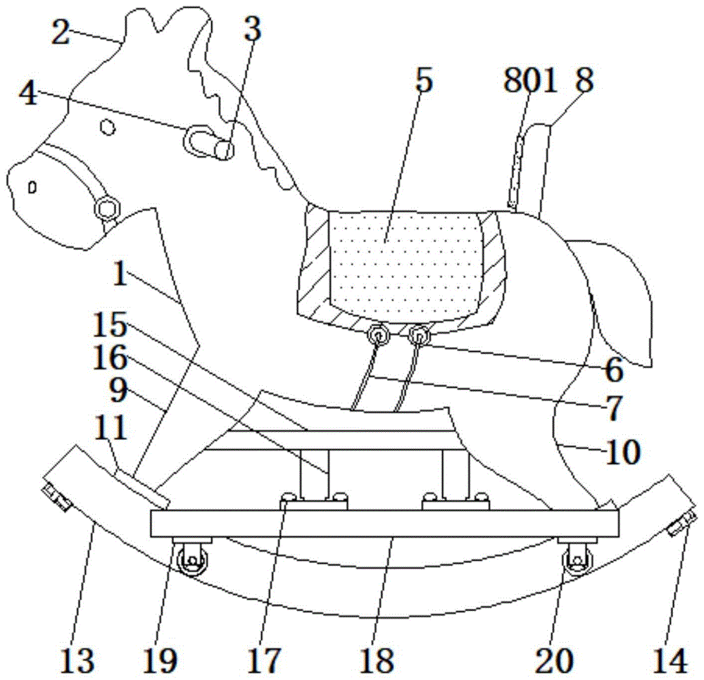 运动,玩具,娱乐用品的装置及其制品制造技术 一种可行走的摇摆木马