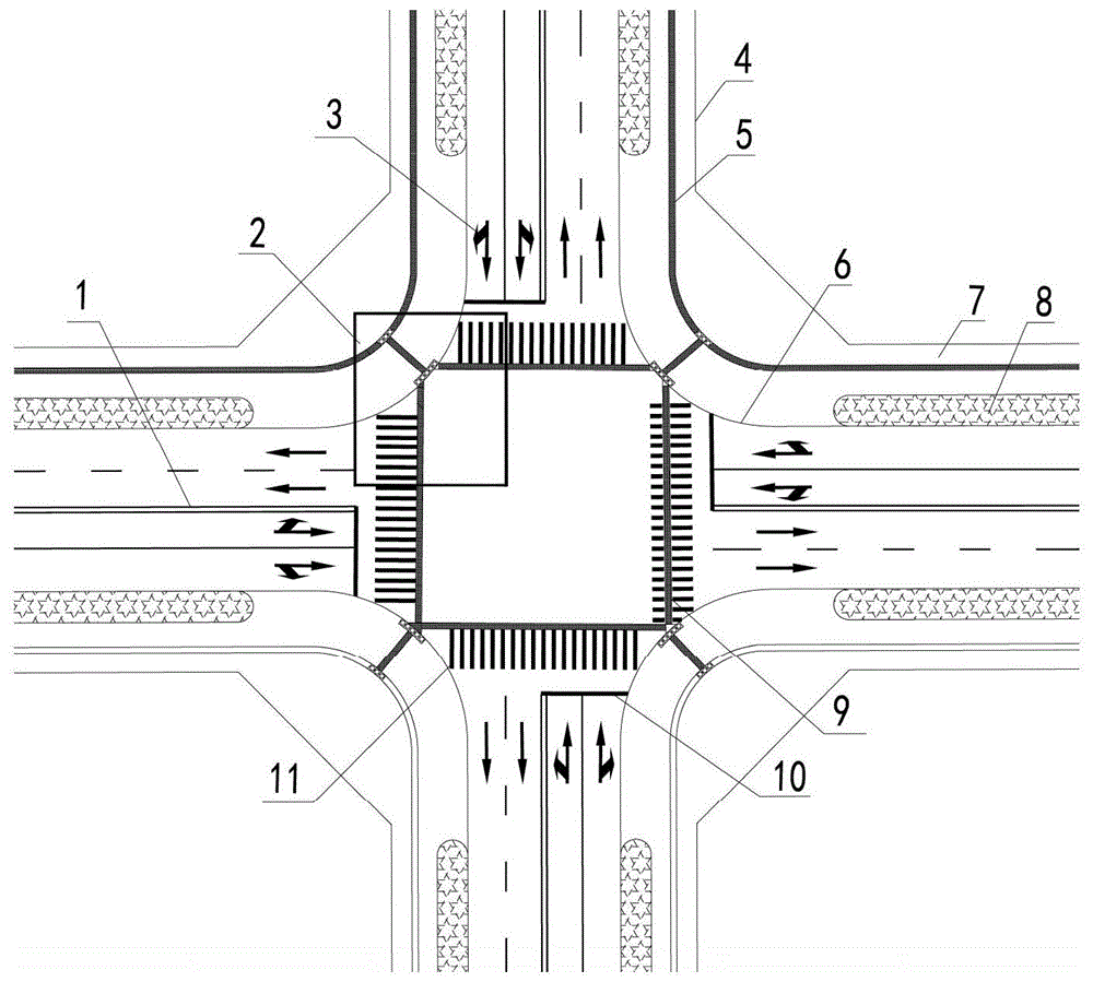 一种融合盲道的无障碍城市道路交叉口的制作方法