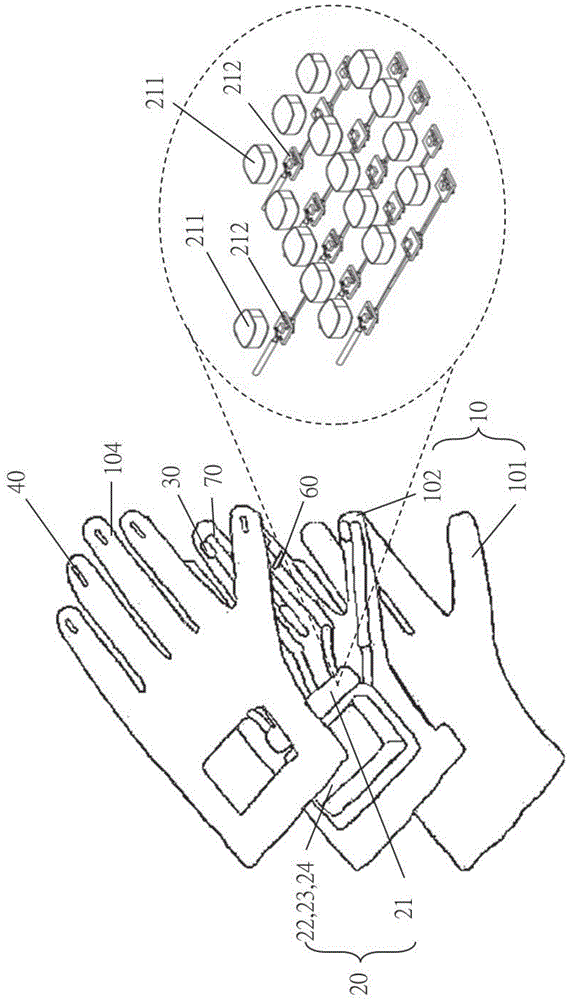 用于虚拟现实的手部动作感知装置及其手套组件的制作方法