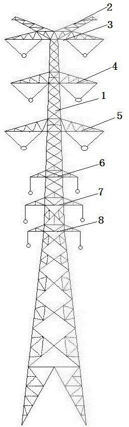 一种220kV与66kV混压四回路直线塔的制作方法