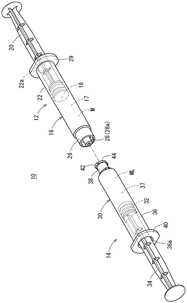 母注射器用筒体、注射器套件及注射器连接方法与流程