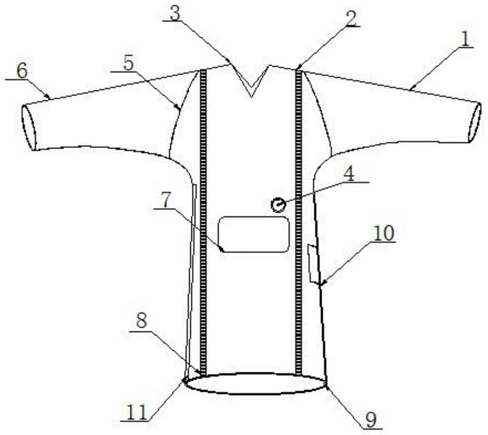 一种重症患者用隐私保护服的制作方法