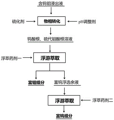 一种基于浮游萃取的钨钼选择性分离方法与流程